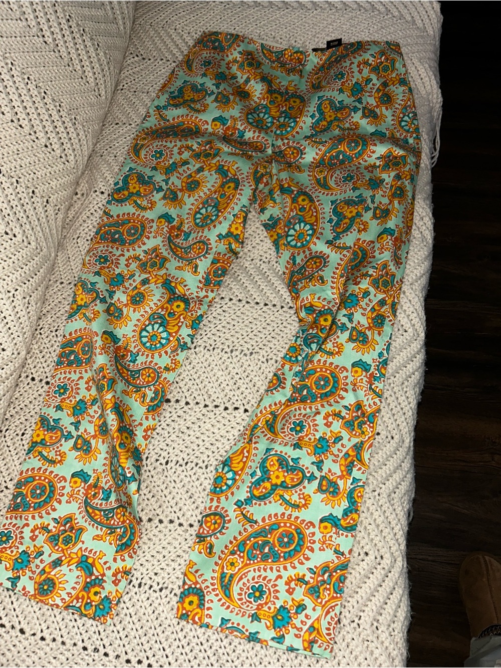 Ralph Lauren Aqua Paisley Print Capris